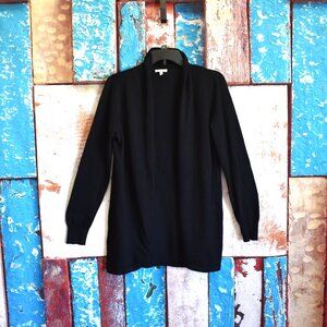 Women's Ella Moss Karla Cardigan Waterfall Sweater Open Front Knit SMALL Black